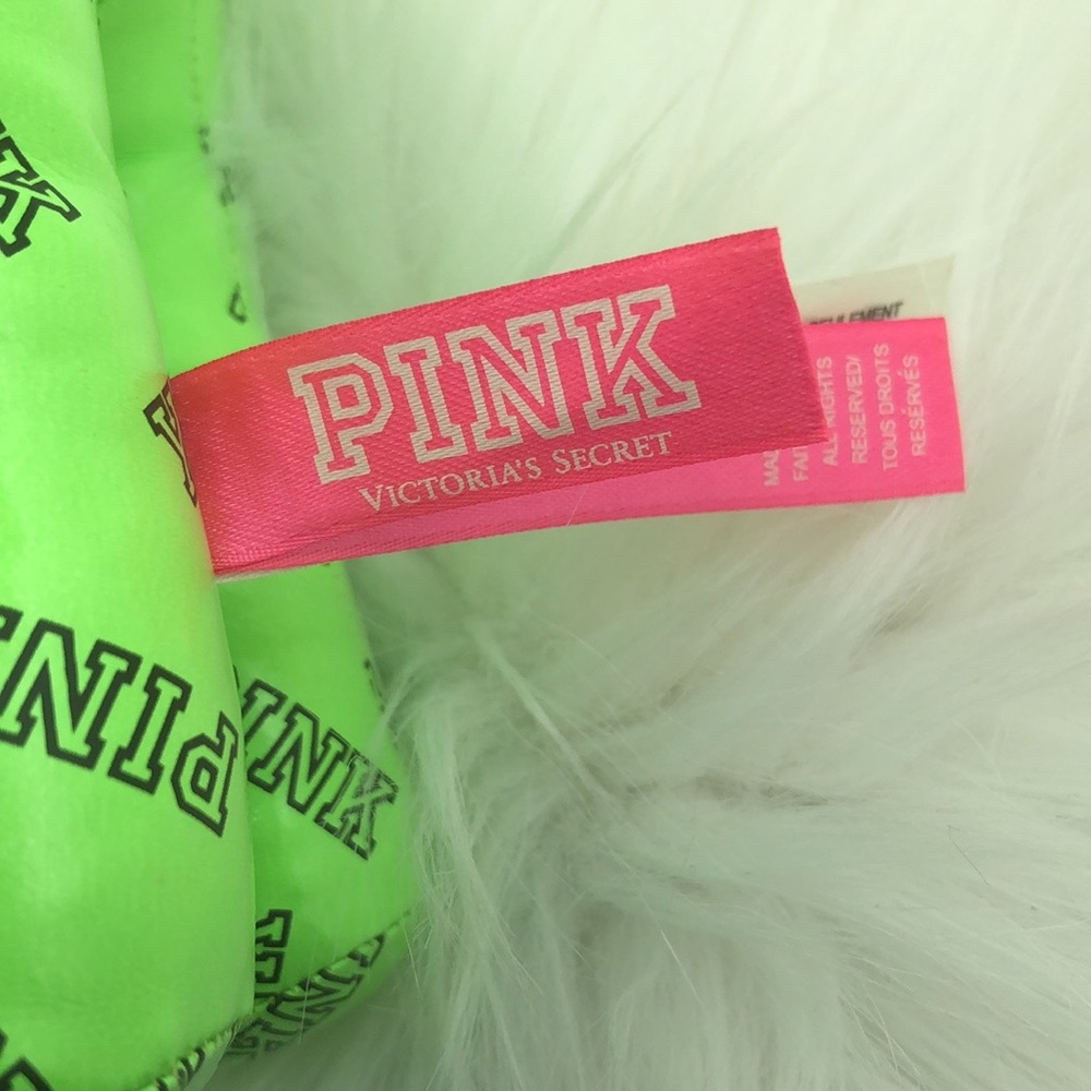 Pink Victoria Secret Stuff Plush Animal Dog Green - Picture 3 of 10